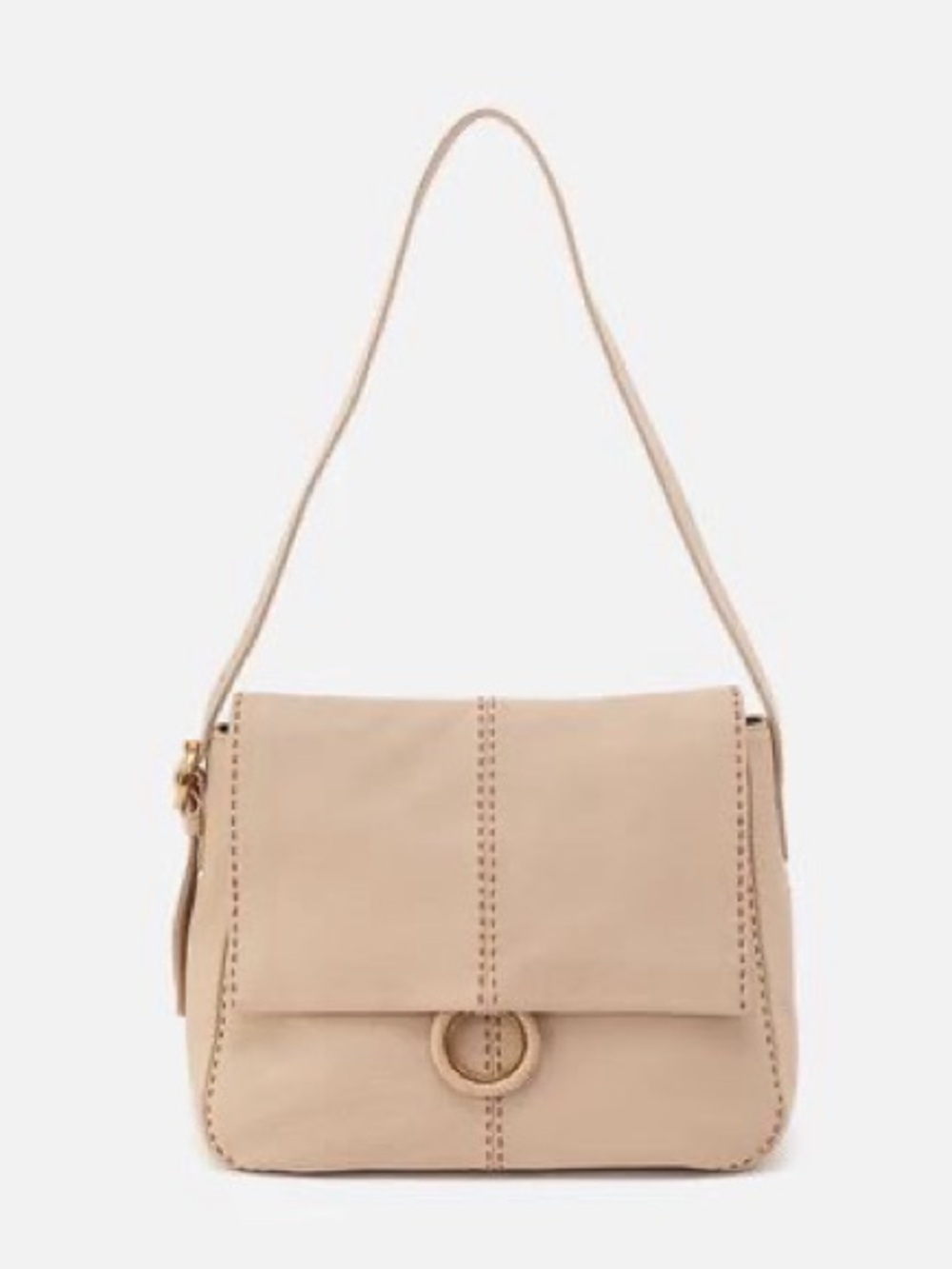 HOBO Austin Beige Leather Shoulder Bag - Minimalist Everyday Carry